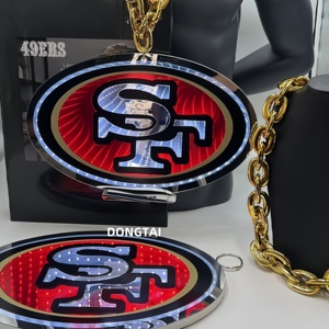 Tùy chỉnh <span class=keywords><strong>San</strong></span> <span class=keywords><strong>Francisco</strong></span> 49ers LED Infinity Logo ánh sáng 3D Acrylic hiển thị Vòng cổ cho thể thao & giải trí - Product Image 1