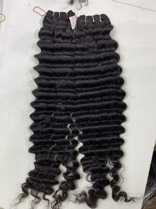 Venta al por mayor de alta calidad virgen cabello humano birmano rizado paquetes de 30 pulgadas con cierre de encaje Frontal Real 100% cabello humano - Product Image 3