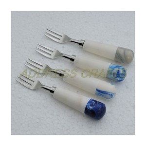 Modern Design 18/8 Stainless Steel Cocktail Fork <b>Set</b> with Resin Handle Kitchenware Silver Fruit Fork <b>Set</b> New Design Fork <b>Set</b> - Product Image 3