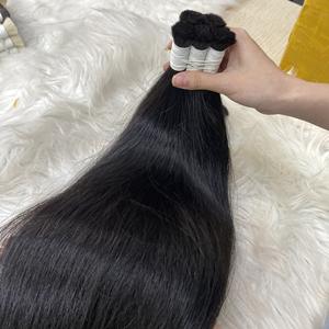 Cheveux de luxe en vrac 100% cheveux vierges crus meilleure qualité couleur noire naturelle Extensions de cheveux raides naturels - Product Image 2