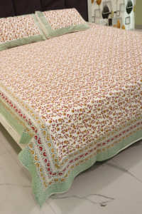 Đẹp Mô Hình <span class=keywords><strong>Zigzag</strong></span> Thiết Kế Biên Giới Làm Việc Khăn Trải Giường Jaipuri Hoa Mô Hình Chăn Có Thể Đảo Ngược Bedsheets Cho Bộ Đồ Giường Nhà Trang Trí Nội Thất - Product Image 5