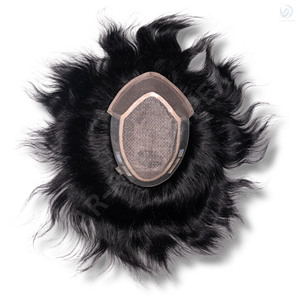 Mirage Front Lace Postiche 100% Indien Remy Droite Toupet de Cheveux Humains pour Hommes Bonne Densité Prix de Gros - Product Image 2