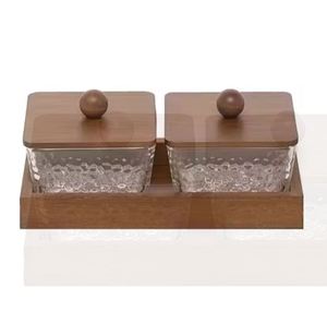 <b>Food</b> Storage Custom Made Decorate Fancy High Borosilicate <b>Glass</b> Jar with Bamboo Lid - Product Image 5