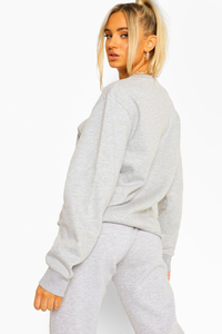 Suéter Oversize de Forro Polar con Cuello Redondo Pequeño y Bordado para Hombre/Mujer, Colección Invierno 2026 - Product Image 2