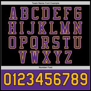 Bomber personnalisé noir violet-or Full-Snap Varsity Letterman deux tons veste coupe-vent Streetwear vintage Varsity Jacket pour hommes - Product Image 2