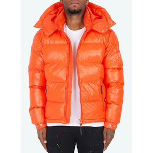 Vestes pour hommes en tissu matelassé chaud pour l'extérieur avec logo personnalisé OEM VESTE MATELASSÉE BRILLANTE-ORANGE - Product Image 1