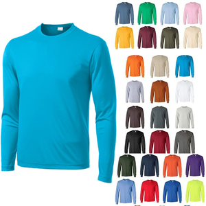 Camisetas de Manga Larga con Cuello en V para Hombre, Tallas Grandes, OEM, Última Tendencia, Hechas a Medida, Corte Regular, Mejor Material, Transpirables, de Secado Rápido - Product Image 1