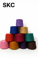 OEM ODM 9/1NM 100% Polyester Core Spun Yarn Eco-Friendly Dyed High Tenacity Weaving Long Hair Fluffy Alpaca Feeling OE Technics