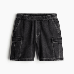 Shorts en jean décontractés pour hommes, tendance streetwear, nouvelle collection été, tissu extensible, style hip-hop, shorts baggy en jean - Product Image 1