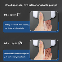 Distributeur de savon liquide pour les mains, 450 ml, écologique, pour usage hospitalier, bouteille rechargeable, pochette jetable, spray d'alcool, à pression manuelle