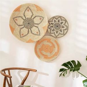 ชุดตกแต่งผนังหวาย6ชิ้น, ตะกร้าแขวนสไตล์โบฮีเมียนพร้อมลวดลายต้นไม้และเชือกเคลื่อนย้ายได้ผลิตในเวียดนาม - Product Image 1
