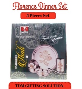 Ensemble de couverts en acier inoxydable découpés au laser de qualité supérieure 5 pièces vaisselle entière classique conception de motif de plante vente d'usine stockée - Product Image 5