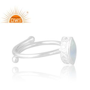 Anillo de piedras preciosas de Luna de arcoíris Natural de Plata de Ley 925, joyería personalizada para mujer, regalo para ella - Product Image 4
