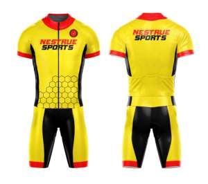 Uniforme de cyclisme à fermeture éclair Séchage rapide Anti-bactérien Anti-UV Respirant Spandex/Polyester Unisex Short Plus Size Sets - Product Image 1