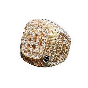 Bague de championnat unisexe moderne personnalisée en acier inoxydable |   Bague d'équipe sportive personnalisée avec zircon - Product Image 2