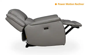 Italian Collection Tufted Half Leather Power Motion <b>Recliner</b> Chair for Apartment or Villa - Product Image 3