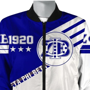 Veste en satin premium Zeta Phi Beta pour femmes, sororité, 1920, bleu et blanc, vêtements grecs, broderie du bouclier ZPB, vêtements universitaires - Product Image 3