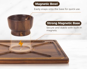 Bandeja de Madera Ecológica Clásica y Elegante de Alta Calidad con Tapa, Soporte para Pastel, Apta para Lavavajillas y Microondas, Decoración para Fiestas, Frutas y Postres - Product Image 3