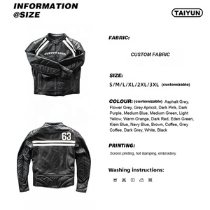 Chaqueta de piel sintética de carreras de Motor para hombre de alta calidad, cierre de cremallera impermeable, cuello levantado bordado, estilo informal para otoño - Product Image 6