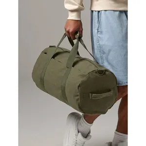 Custom Vintage <b>Canvas</b> Barrel <b>Bag</b> Promotional <b>Drawstring</b> Sportpacks for Merchandising - Product Image 3