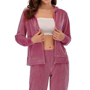 Sudadera con capucha de terciopelo de invierno, sudadera de terciopelo para correr, ropa deportiva para mujer, Sudadera con capucha personalizada de manga larga para niñas - Product Image 2