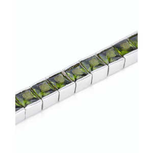 Channel Set <b>Peridot</b> Zirconia Tennis <b>Bracelet</b> - Product Image 2