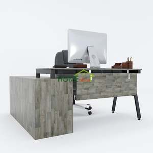 Bureau de direction ACONCEPT 140x140, table d'ordinateur contemporaine en acier pour bureau, assemblage requis - Product Image 2