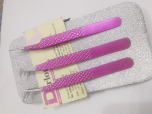 Customize <b>Glittery</b> Color Coated Stainless Steel Eyelash Extension Tweezers Private Custom Label - Product Image 5