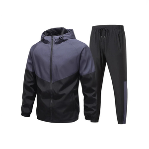 Ensemble de survêtements d'hiver pour hommes avec impression de logo personnalisé, pantalon de survêtement 100% coton lavé avec le soleil, sweat à capuche avec le motif solide de strass - Product Image 4
