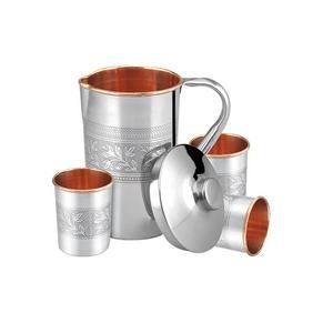 Copper <b>Water</b> <b>Jug</b> with 3 Copper Glass Use As to Serve <b>Water</b> on Dinning Table in Stock and Reasonable Price - Product Image 5