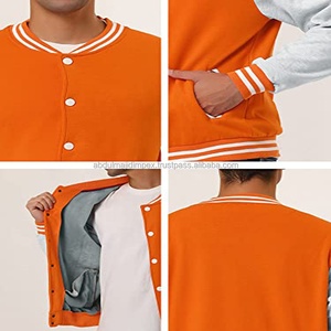 Venta al por mayor de alta calidad de los hombres de la chaqueta de invierno de béisbol informal logotipo personalizado de gran tamaño Letterman Varsity chaqueta - Product Image 6