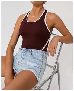 เสื้อกล้ามเว้าหลังสำหรับผู้หญิงเสื้อกล้ามสำหรับออกกำลังกายโยคะฟิตเนสเสื้อครอปแขนกุดสำหรับฤดูร้อน - Product Image 2