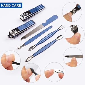 19PCS Kit de toilettage d'ongles professionnel unisexe en acier inoxydable de qualité supérieure Outils de soin de coupe-ongles Boîte emballée luxueuse bleue - Product Image 4