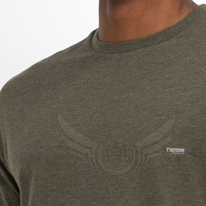 เสื้อยืดขนาดใหญ่สำหรับผู้ชาย,เสื้อยืดสีพื้นดีไซน์โลโก้ทรงหลวม - Product Image 4