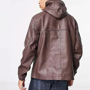 Sweat à capuche en cuir d'hiver pour homme moderne avec un design minimaliste, ajustement confortable, surface lisse et intérieur douillet, respectueux de l'environnement - Product Image 4