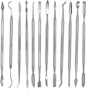 Ensemble de sculpture de cire en acier inoxydable outils de ciseau double extrémité en polymère cicatrice SFX outils de maquillage en argile sculpture de fruits citrouille melon sculpture - Product Image 1