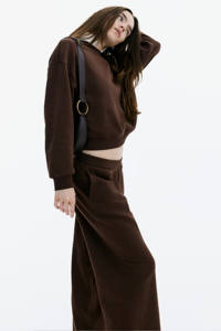 Sudadera de gran tamaño marrón oscuro de alta calidad para mujer, cuello acanalado y puños, sudaderas con capucha de entrenamiento de gimnasio para mujer, sudaderas para mujer - Product Image 4