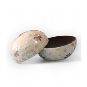 Cuenco de cáscara de coco con Incrustaciones de nácar hecho a mano vietnamita, vajilla personalizada para restaurante, artículos para aperitivos secos, buen precio - Product Image 1