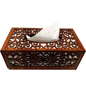 Caja de Pañuelos de Madera Elegante de Primera Calidad con Detalles Hechos a Mano para Decoración Festiva del Hogar - Product Image 5