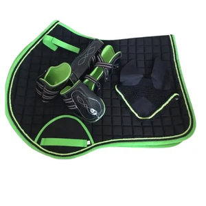 Ensemble de tapis de selle de cheval personnalisé de qualité supérieure Protection confort avec bandages de masque anti-mouches Remplissage de doublure en coton-Équipement équestre - Product Image 1