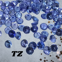 Tanzanite naturelle de qualité supérieure 5x5mm, bleu brillant, taille brillante, pierre précieuse en vrac pour la fabrication de bijoux, certifiée par un tiers