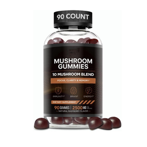 OEM Vegan <b>Mushroom</b> <b>Gummies</b> for Adults-Immune Support & Energy 60 Count Non-GMO - Product Image 1
