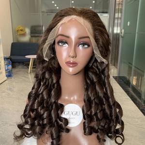 GUGU HAIR VIETNAM Peluca de cabello vietnamita crudo Suelto Bouncy Curly Color marrón natural Extensión de tejido de cabello Sin enredos Sin caída - Product Image 3