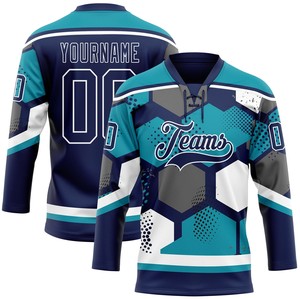 Jersey de Hockey sobre Hielo Transpirable con Cordones, 100% Poliéster, Impresión Digital, Secado Rápido, Antibacterial, Personalizable con Nombres/Números/Logotipos de Equipo - Product Image 5