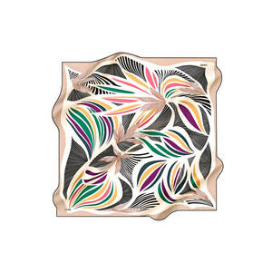 Vintage Digital Print Floral <b>Silk</b> Square Scarf - Product Image 1