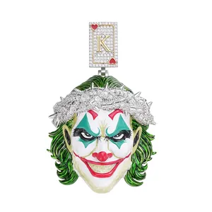 Nouveaux designs de bijoux fins en argent sterling 925 avec moissanite VVS, pendentifs et breloques vintage en argent, pendentif Joker pour homme - Product Image 4