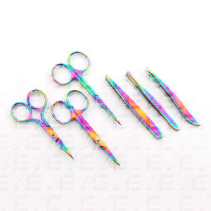 ชุดแหนบถอนคิ้วสแตนเลสสตีล6ชิ้น/กรรไกรตัดหนังกำพร้าใบมีดโค้งออกแบบโลโก้ได้ตามต้องการ - Product Image 1