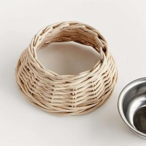 High quality rattan pet <b>bowls</b> and feeders top choice <b>dog</b> cat feeding <b>bowl</b> stand wholesale price - Product Image 5