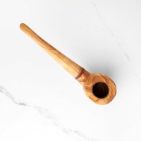 Pipe à fumer décorative durable en bois d'olivier écologique, faite à la main par ArtisRaw, style Art Déco, pour le salon