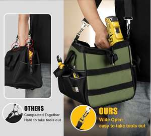 Bolsa de Herramientas de Lona para <span class=keywords><strong>Electricista</strong></span> y Carpintero, 600D Poliéster, Resistente, de Gran Capacidad, en Oferta - Product Image 1